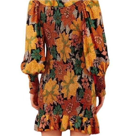 Farm Rio Black  Garden Lenzing Ecovero Viscose Mini Size Small Dress NWT - Picture 2 of 10